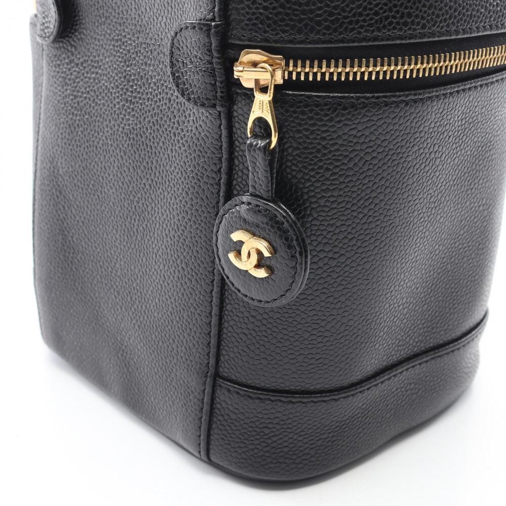 CHANEL Black Leather Logo Vanity Bag - Picture 7 of 8